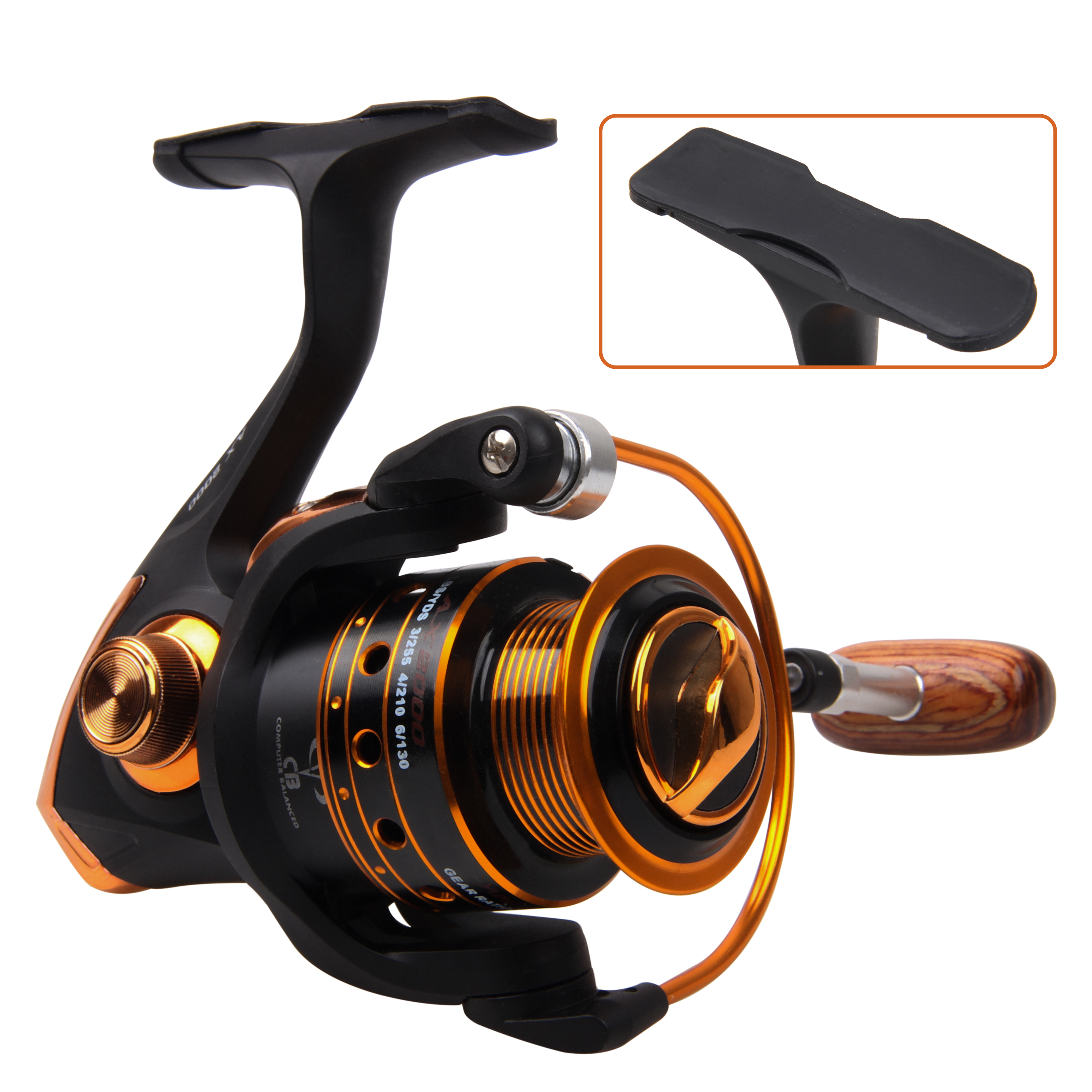 6pcs Black Rubber Fishing Reel - огляд і ціна Trolling Reel